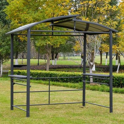 융합된 공기가 있는 폴리카보네트 지붕 AJUNION 실외 BBQ 가세보 철 프레임 5x8