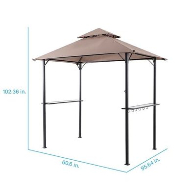 야외 Patio Grill 가제보 텐트 AJUNION 5x8 스틸 프레임과 함께 두 배층 BBQ 텐트