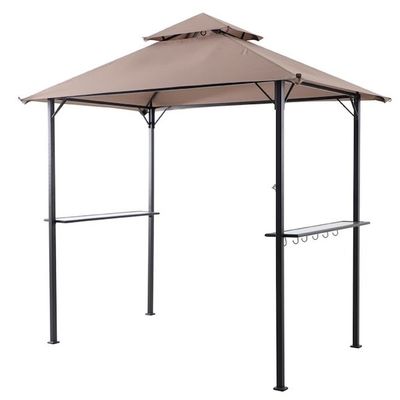야외 Patio Grill 가제보 텐트 AJUNION 5x8 스틸 프레임과 함께 두 배층 BBQ 텐트