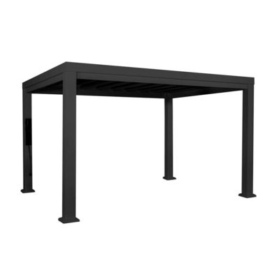 AJUNION 14x10 정원 테라스 지붕 부드러운 칸피오프와 철 프레임과 함께 루버 페르골라