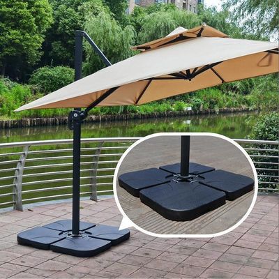 현대 디자인 50L x 50W x 7.5Hcm 물 또는 모래로 가득 찬 플라스틱 우산 기판