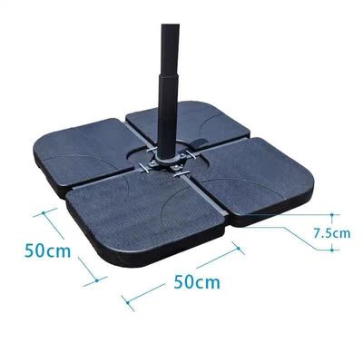 현대 디자인 50L x 50W x 7.5Hcm 물 또는 모래로 가득 찬 플라스틱 우산 기판