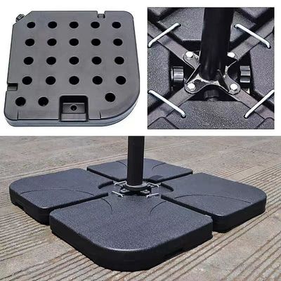 현대 디자인 50L x 50W x 7.5Hcm 물 또는 모래로 가득 찬 플라스틱 우산 기판