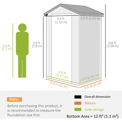 지속가능한 AJUNION 알루미늄 프레임과 도구 가옥과 함께 방수 플라스틱 정원 쉐드
