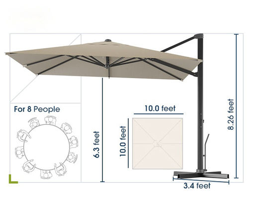 AJUNION 10ft 알루미늄 럭셔리 Patio 우산