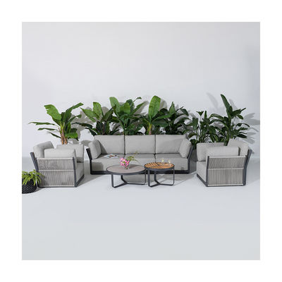 상업용 빌라 외관 소파 세트 알루미늄 프레임 및 커피 테이블 Dia80 x H33cm