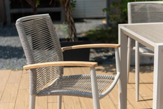 AJUNION 럭셔리 알루미늄 정원 세트와 로프 웨이브 fauteuil