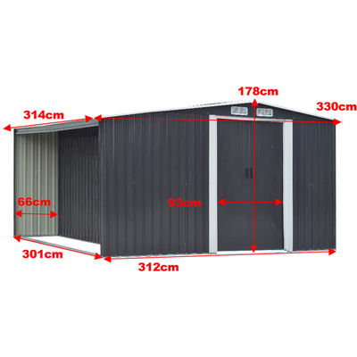 설치류 방지 AJUNION 야외 정원 집 소화재 보관 W329xD313xH178cm