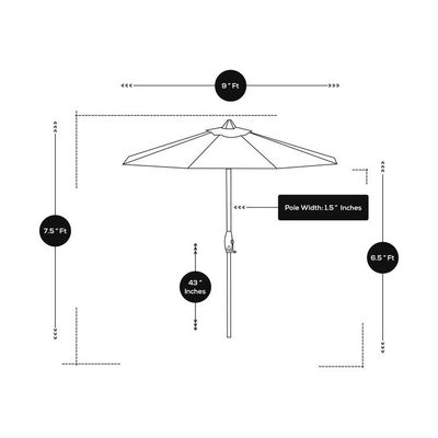 워터프로 AJUNION 9ft 아웃도어 오프셋 우산