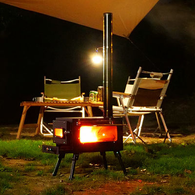 야외 Patio 캠핑 BBQ 파티 휴대용 스테인레스 스틸 목재 연소 캠프 오븐