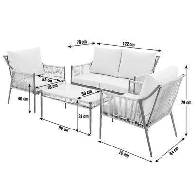 AJUNION 금속 가구 세트 의자 크기 W64 x D78 x H79cm로 야외를 변화시켜라