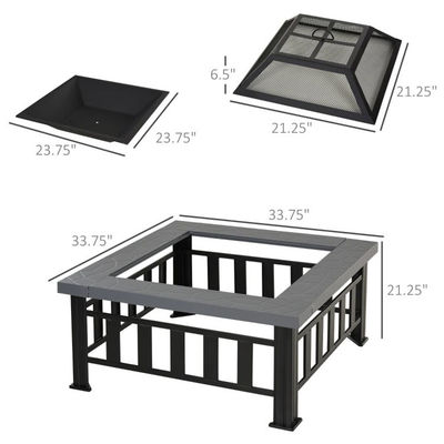 야외 온난화 광장 목재 연소 후뜰 Patio 정원 및 요리
