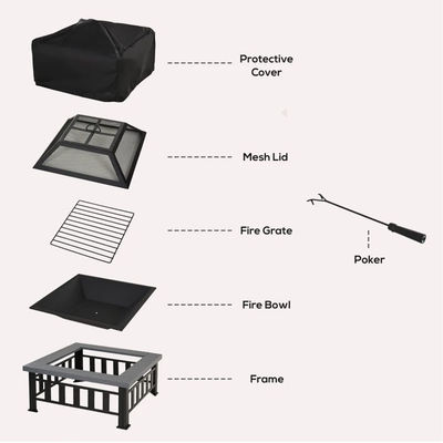 야외 온난화 광장 목재 연소 후뜰 Patio 정원 및 요리