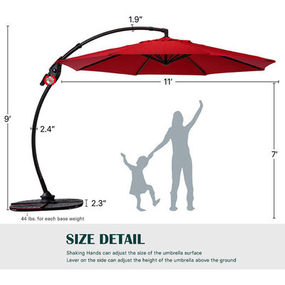 야외 patio 정원 알루미늄 곡선 Cantilever S 모양 바나나 우산