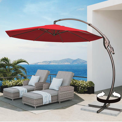 야외 patio 정원 알루미늄 곡선 Cantilever S 모양 바나나 우산