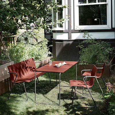 야외 가구 AJUNION 강철 플라스틱 목재 Patio 의자 Loveseat 정원 벤치 안락 의자