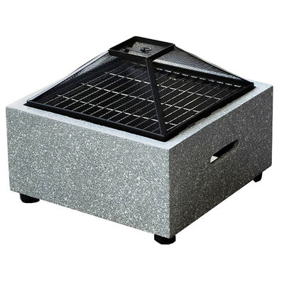3 in 1 사각형 목재 연소 화석 BBQ 그릴 테이블 콤보 야외 제품