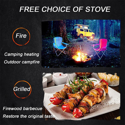 3 in 1 사각형 목재 연소 화석 BBQ 그릴 테이블 콤보 야외 제품