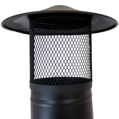 야외 Patio 뒷마당 정원 캠핑 강철 목재 연소 불타기 Rain Cap 포커 블랙