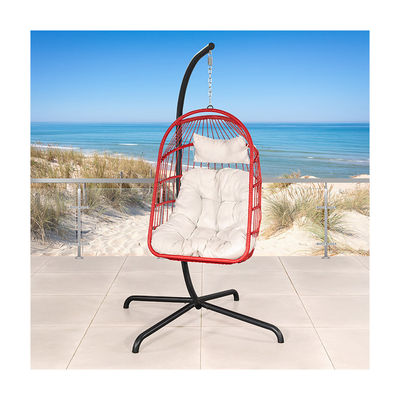정원 가구 W100xL120xH198cm Patio Swing Plastic PE 라탄 달걀 의자