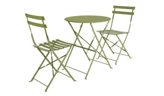 스타일리시한 금속 스틸 정원 세트 Patio 정원 코테지 W80xD68xH82cm 야외 비스트로 세트