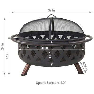 야외 Patio 뒷마당 정원 불타기 캠핑 금속 불 덩어리 포커와 덮개와 함께 Bowl