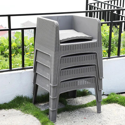 플라스틱 스탠 스택 할 수 있는 팔 의자 야외 레스토랑 카페 빌라 patio 정원