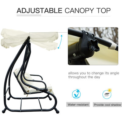 가든 스윙 헝깅 체이어 파우더로 코팅 된 마무리 및 스프링 갈고리 W120xL200xH164cm