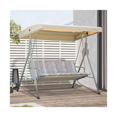 현대 디자인 AJUNION 3자리 야외 금속 프레임 Patio Swing Couch Swing Bed Chair