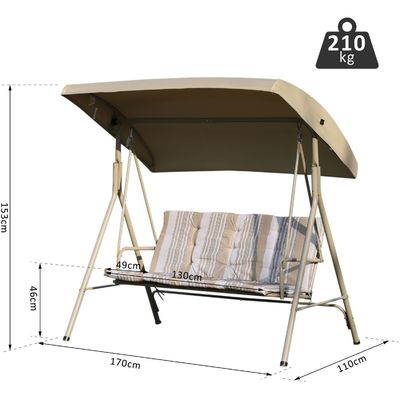 현대 디자인 AJUNION 3자리 야외 금속 프레임 Patio Swing Couch Swing Bed Chair