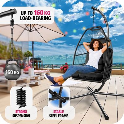 휴게실 메일 포장용 접이식 휴지 의자 AJUNION Patio Swing Chair