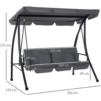 AJUNION 3자리 정원 스윙 망원경 의자 30kg 무게 제한