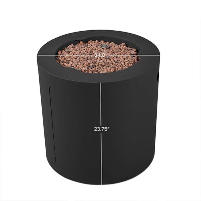 24"L x 24"W x 23.5"H AJUNION 둥근 강철 프로판 가스 방화구