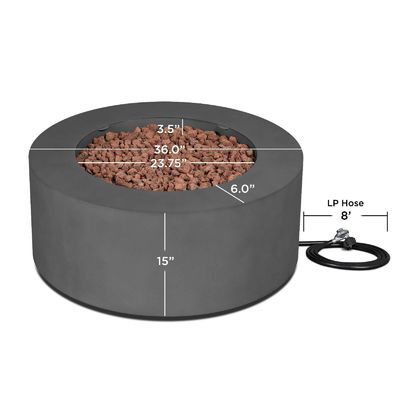 야외 프로판 가스 소화 덩어리 테이블 36 "L x 36"W x 15 "H 크기 및 연기가 없는 디자인