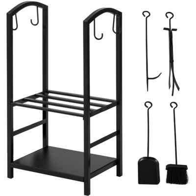 2 층 화려 나무 랙 W46 x D30 x H75cm 화소 및 4 도구와 함께 화소 로그 홀더