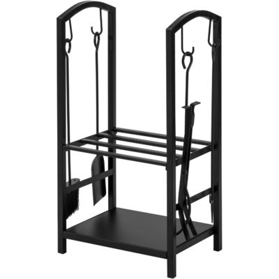 2 층 화려 나무 랙 W46 x D30 x H75cm 화소 및 4 도구와 함께 화소 로그 홀더