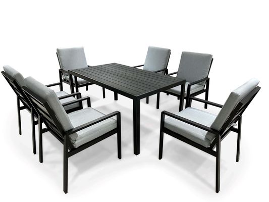 HDPE 테이블 톱과 금속 프레임으로 L150xW90xH73cm 야외 patio 세트 식탁