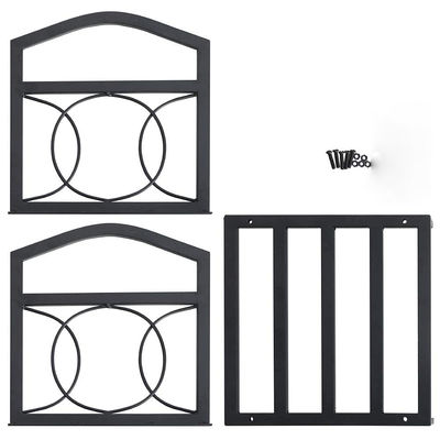 17"L X 13"W X 16"H 작은 화려 나무 로그 홀더 야외 스틸 목재 저장 벽난로