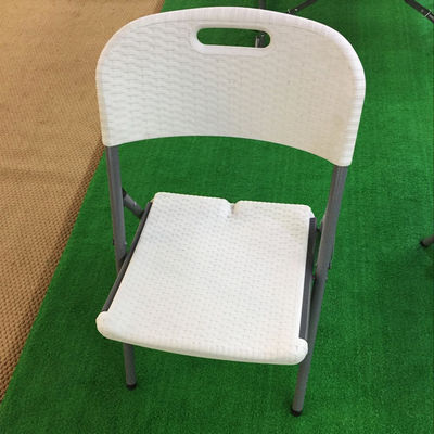 야외 정원 patio 접이식 휴대용 모방된 라탄 플라스틱 식탁 의자 사용자 지정 로고