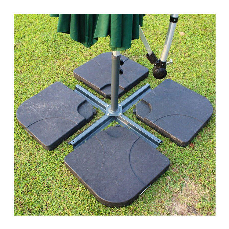 현대 디자인 50L x 50W x 7.5Hcm 물 또는 모래로 가득 찬 플라스틱 우산 기판