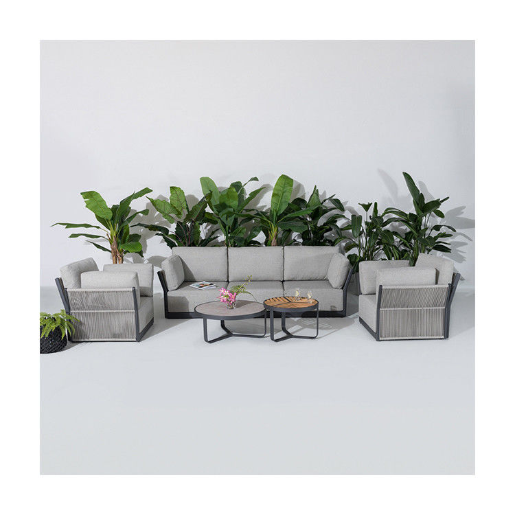 상업용 빌라 외관 소파 세트 알루미늄 프레임 및 커피 테이블 Dia80 x H33cm