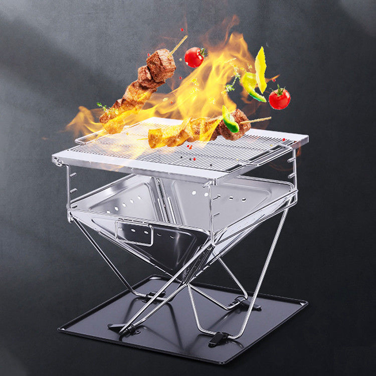 야외 정원 캠핑용 휴대용 목탄 접이식 스테인레스 스틸 BBQ 그릴 스토브