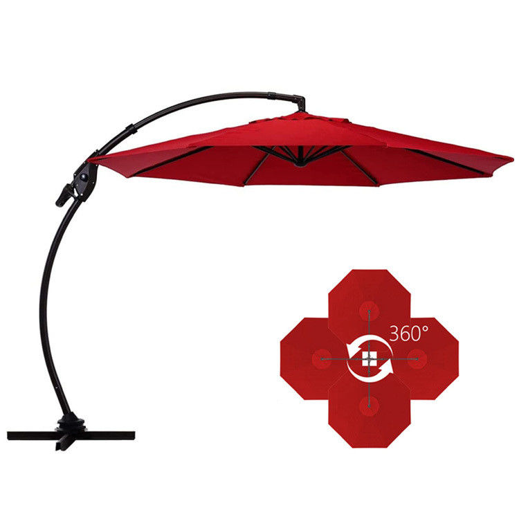 야외 patio 정원 알루미늄 곡선 Cantilever S 모양 바나나 우산