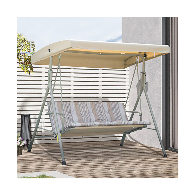 현대 디자인 AJUNION 3자리 야외 금속 프레임 Patio Swing Couch Swing Bed Chair